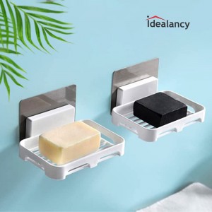 10pcs Self Adhesive Soap Holder With Drainage Stick On Soap Dishes